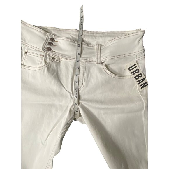 BDG Y2K Urban Outfitters Womens High-Rise  Belted Bootcut 32” Waist Jeans  White - Picture 2 of 10